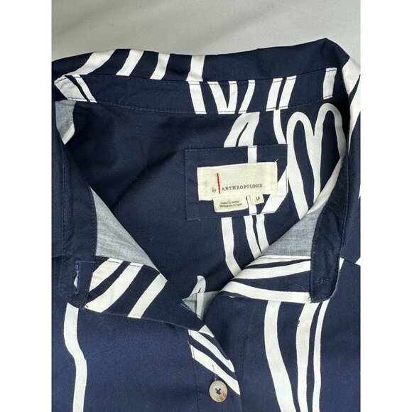 Anthropologie The Pollie Mini Dress Womens Large/P Short Sleeve Swing Tunic Flor - Picture 4 of 7